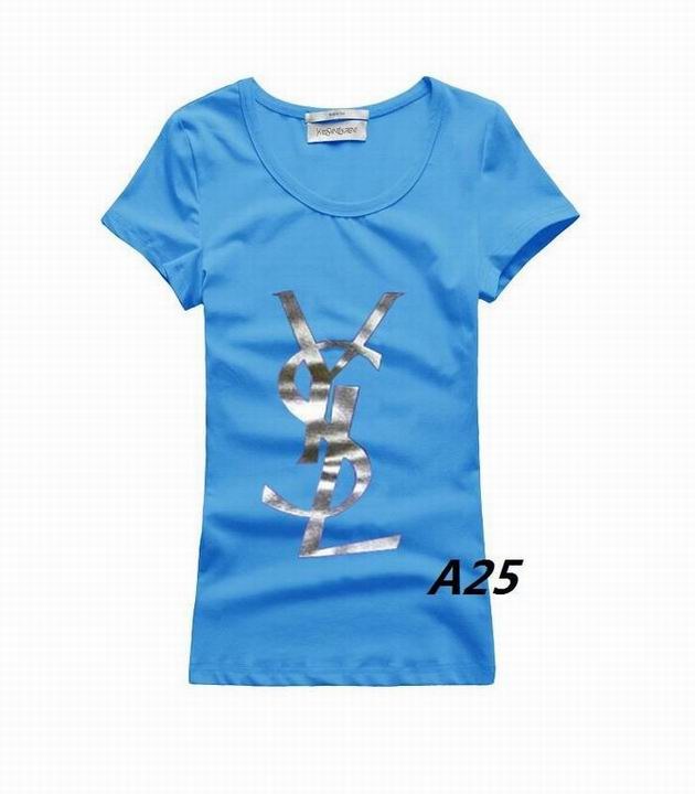 YSL short round collar T woman S-XL-218